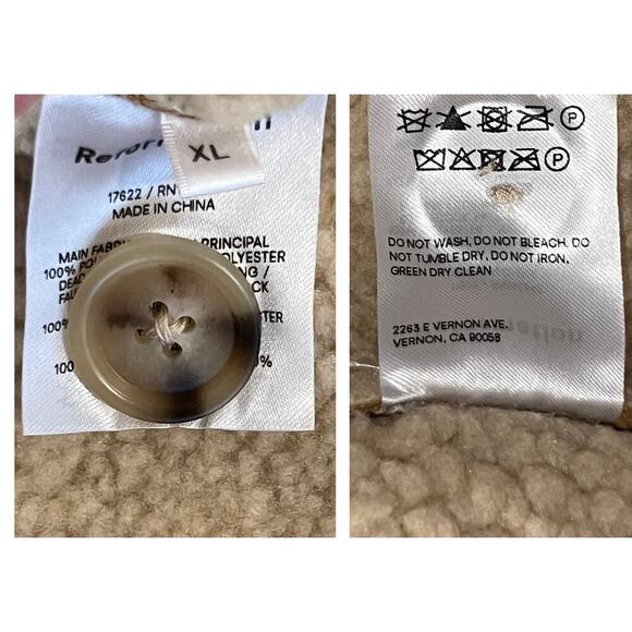 Reformation Stoke Suede Faux-Shearling Coat Size XL - Picture 8 of 9